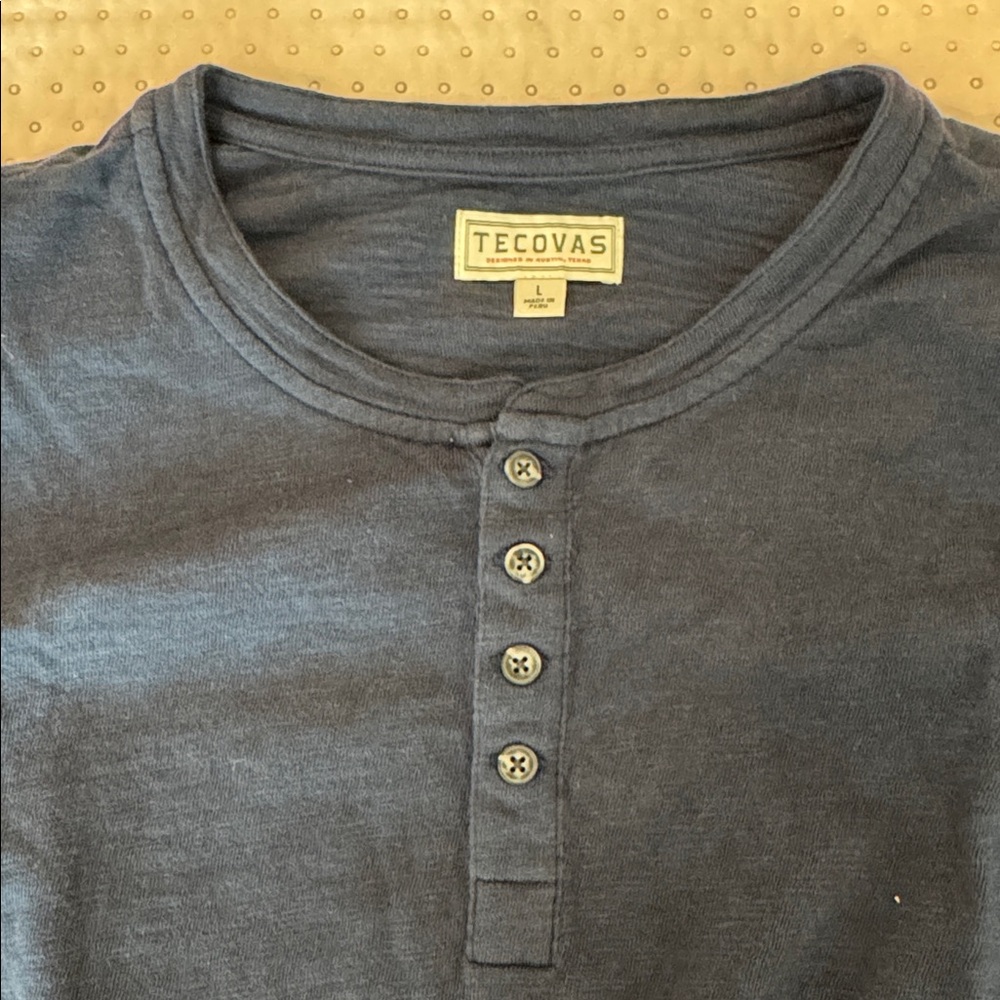 Men's Navy Long Sleeve Tecova Shirt - Picture 2 of 2